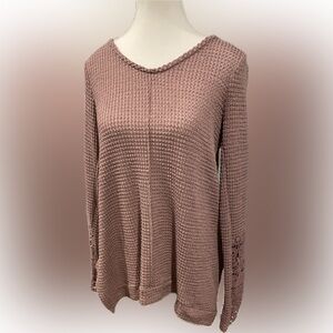 Venus Purple Boho Style Sweater  With Lace Detail Sleeve XS